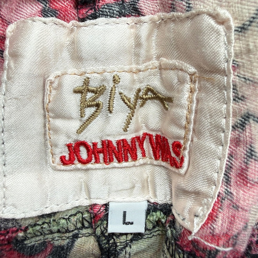 Biya Johnny Was Floral Linen Blend Cargo Jogger Pants B6041880 Multicolor Large - Picture 3 of 7